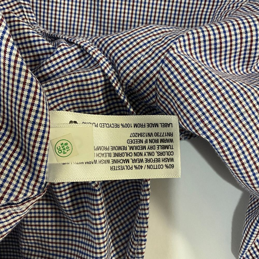 Cat & Jack Boys Blue Gingham Check Button Down Dress Shirt Size M 8/10 - Picture 4 of 8